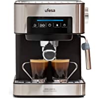 Ufesa CE7255 Cafetera Expresso y Capuccino con Panel Táctil Digital- Vaporizador Orientable- 20- 2 Modos: Café Molido o…
